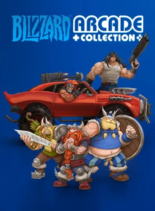 Ảnh bìa Blizzard Arcade Collection, giới thiệu các tựa game kinh điển của Blizzard, bao gồm Rock N Roll Racing.