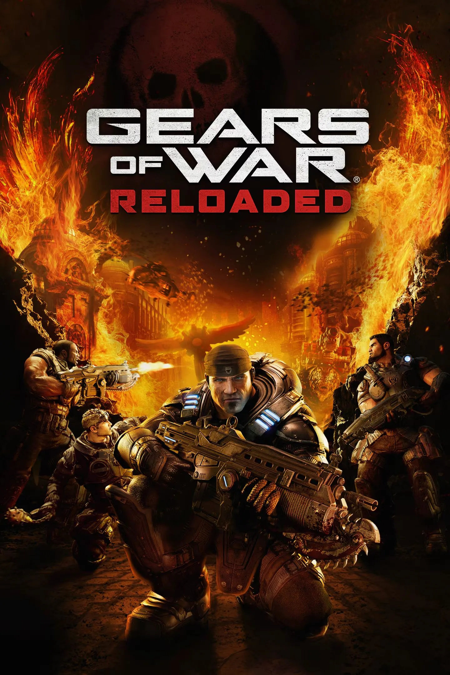 Ảnh bìa game Gears of War: Reloaded, một phiên bản làm lại với đồ họa và công nghệ tiên tiến.