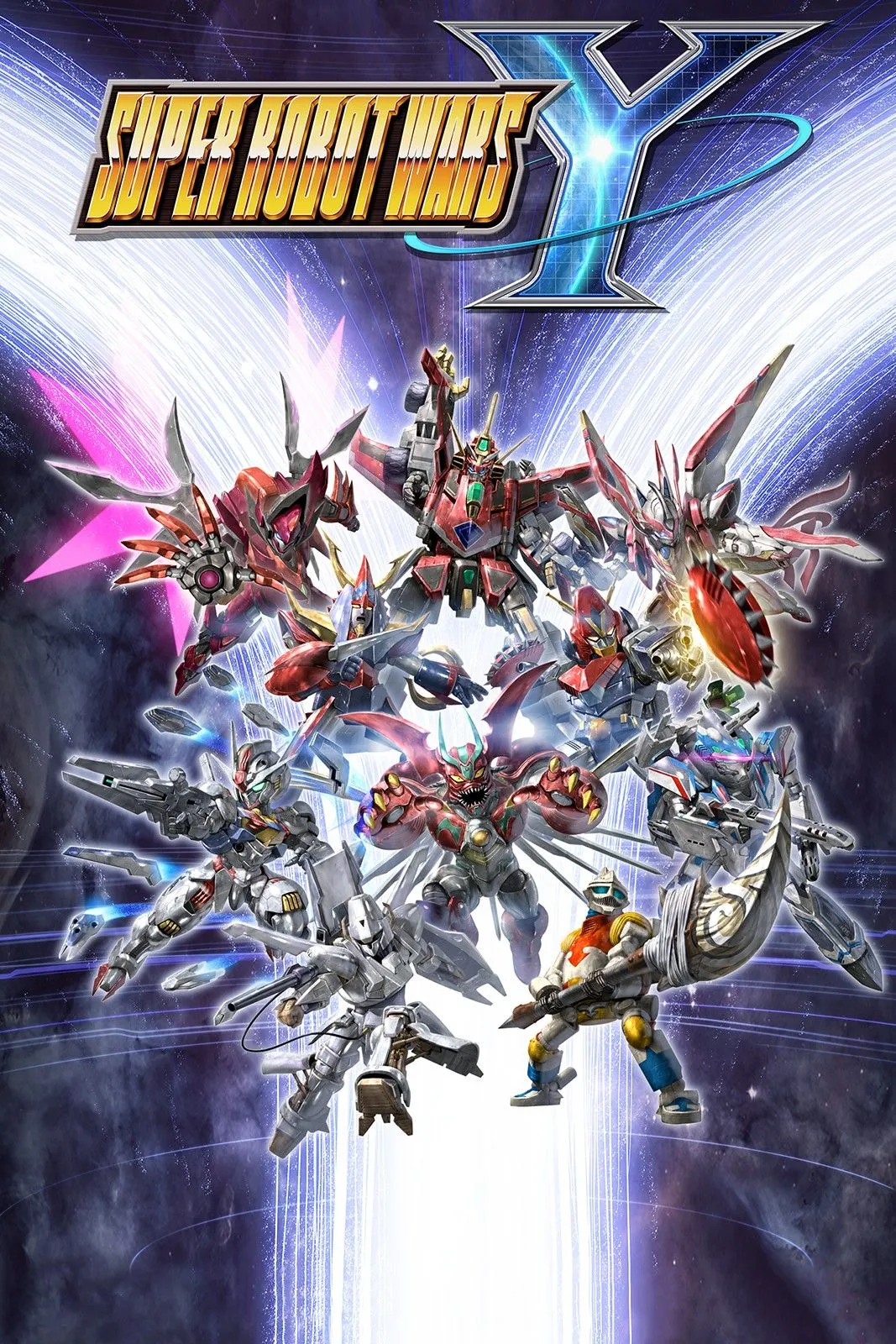 Ảnh bìa game Super Robot Wars Y, một game RPG chiến thuật với các robot khổng lồ.