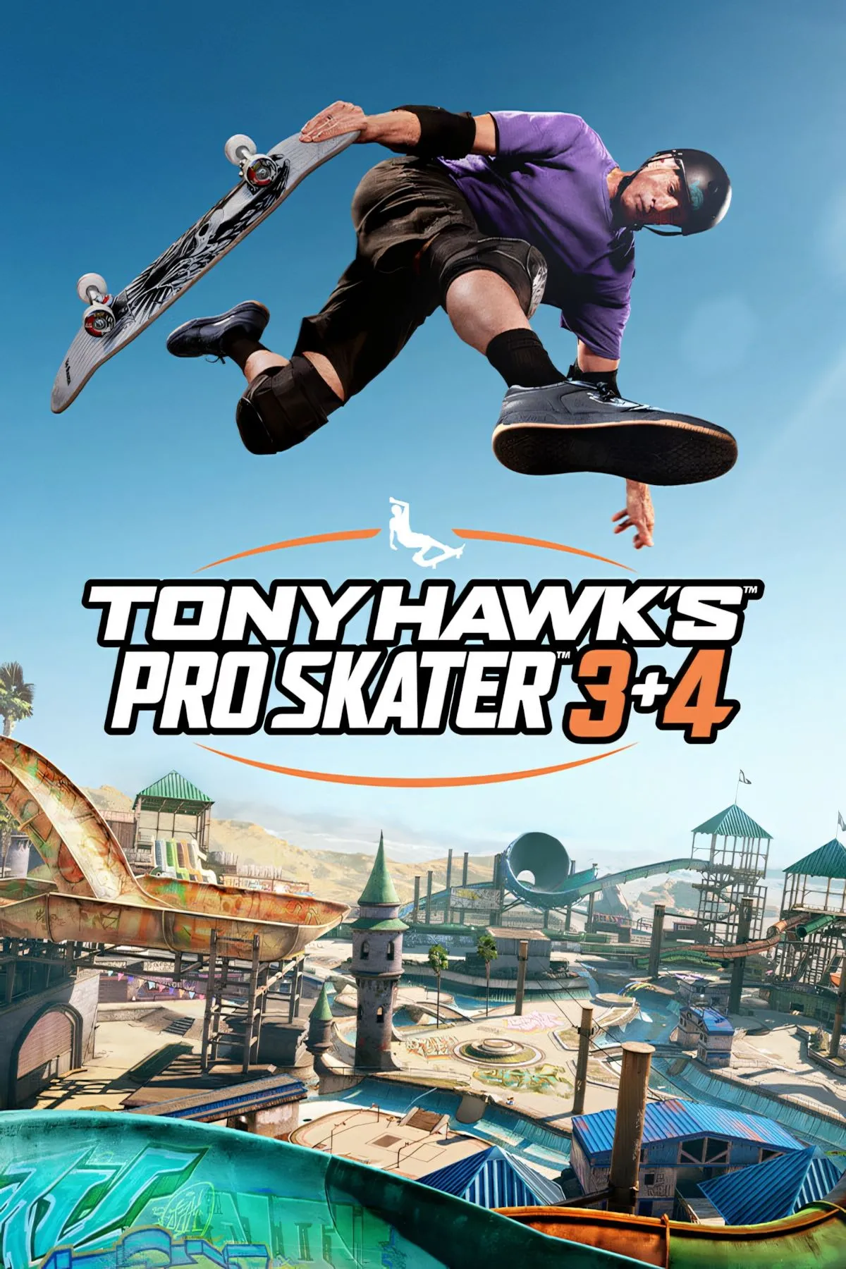 Ảnh bìa game Tony Hawk's Pro Skater 3 + 4 trên Xbox Game Pass, với nhân vật đang thực hiện động tác trượt ván nghệ thuật.