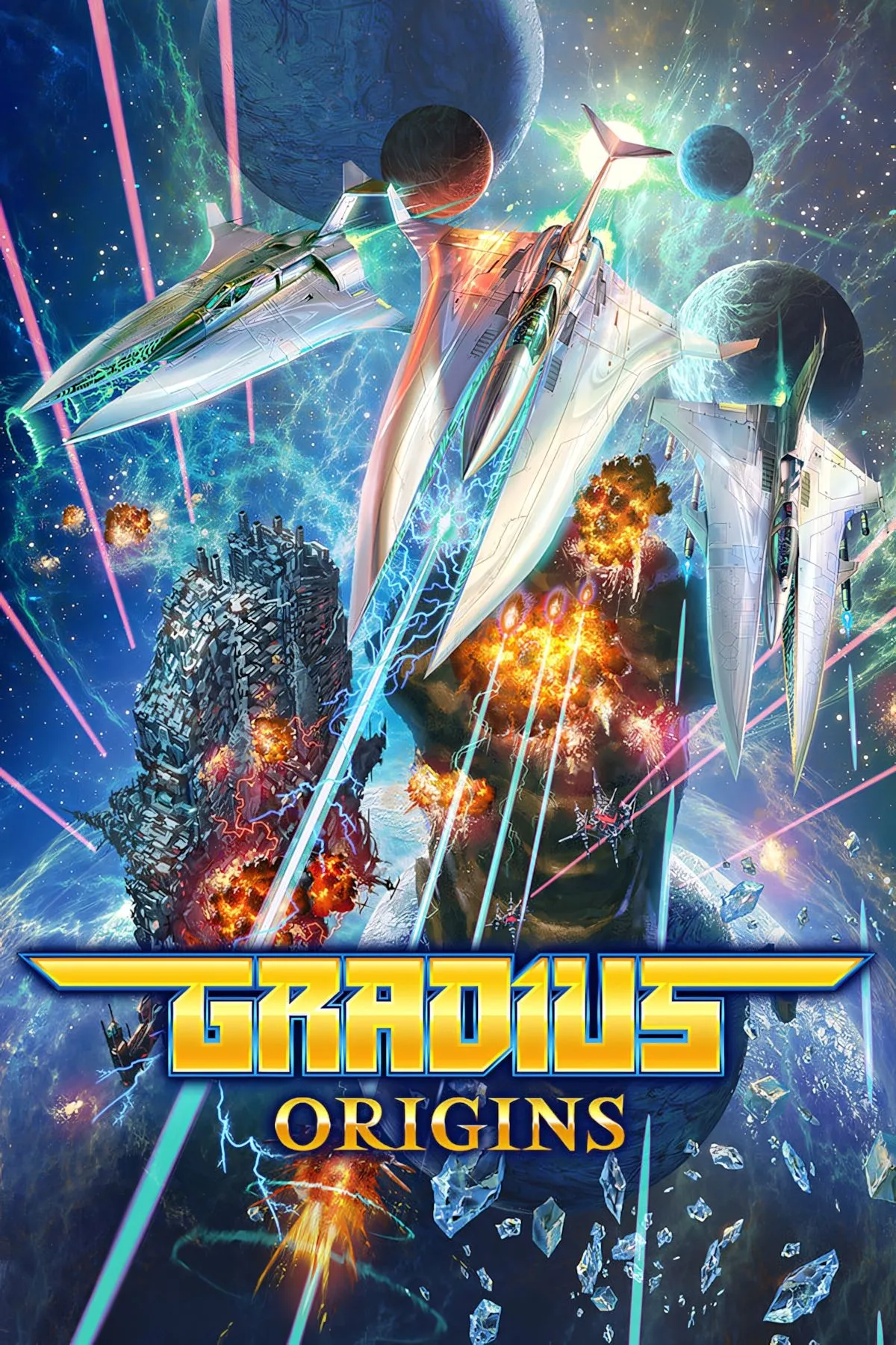 Ảnh bìa Gradius Origins, bộ sưu tập game bắn súng arcade cổ điển của Konami.