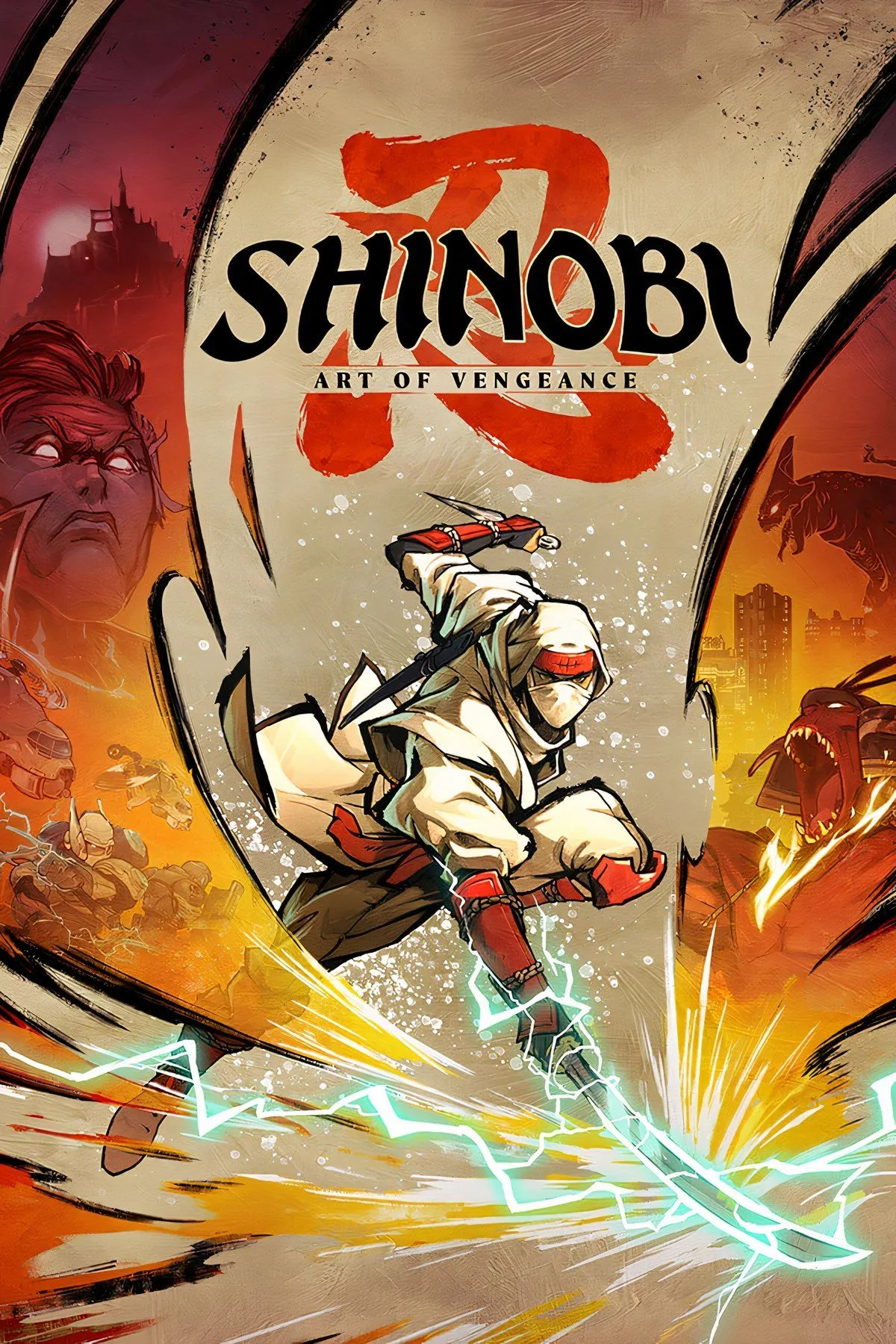 Ảnh bìa Shinobi: Art of Vengeance, một tựa game hành động platformer với đồ họa vẽ tay đẹp mắt.