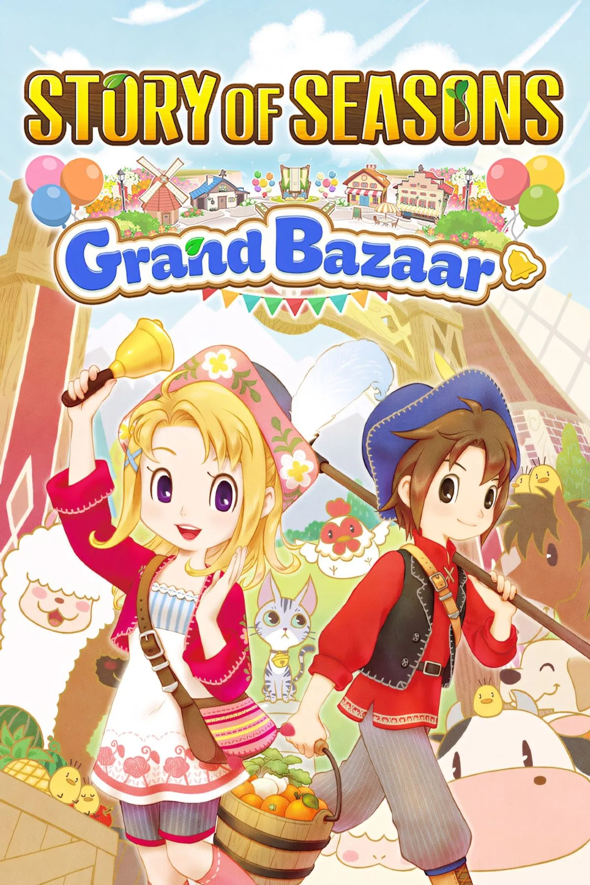 Ảnh bìa Story of Seasons: Grand Bazaar, game mô phỏng nông trại và cuộc sống thư giãn.