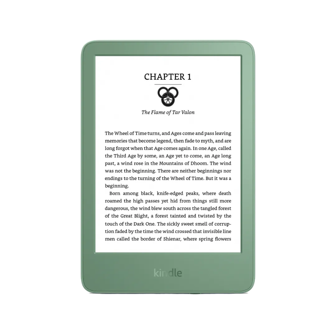 Ảnh chụp cận cảnh máy đọc sách Amazon Kindle thế hệ mới năm 2024, nền trong suốt