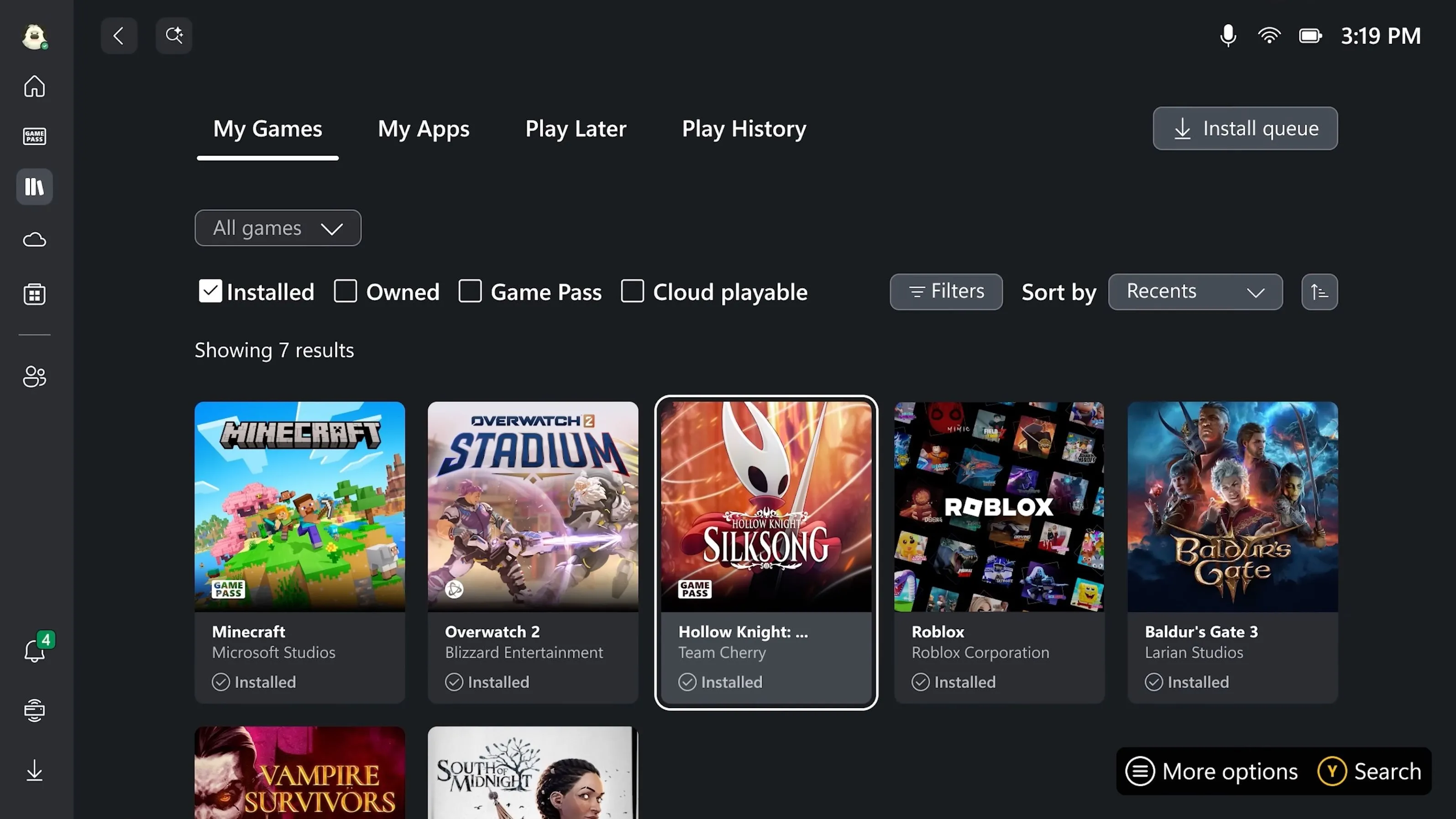 Ảnh chụp màn hình giao diện Xbox Dashboard được cải tiến, có thể là tương lai của Windows cho gaming.