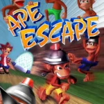 Ape Escape - Hình ảnh tổng hợp chú khỉ Specter và nhân vật chính Spike trong tựa game hành động độc đáo của PlayStation.
