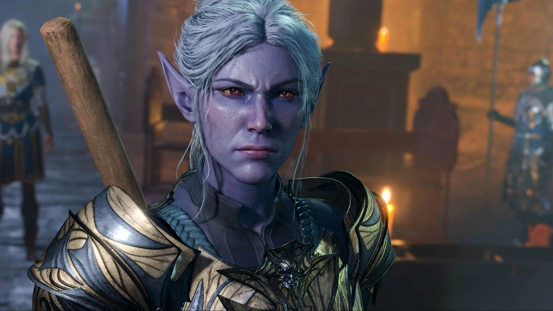 Astarion, nhân vật elf ma cà rồng trong Baldur's Gate 3, với biểu cảm dữ dằn, đại diện cho những mối quan hệ phức tạp và đầy chiều sâu trong game nhập vai đình đám này.