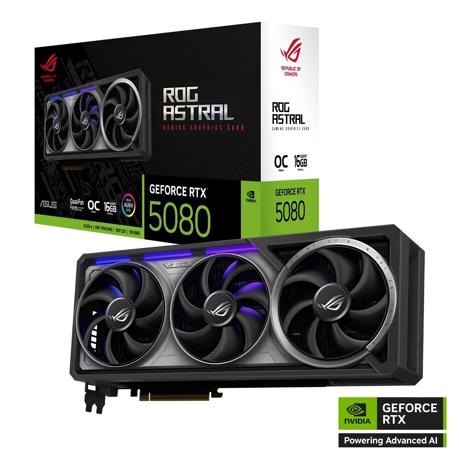 ASUS ROG Astral GeForce RTX 5080 OC Edition với thiết kế tản nhiệt cao cấp