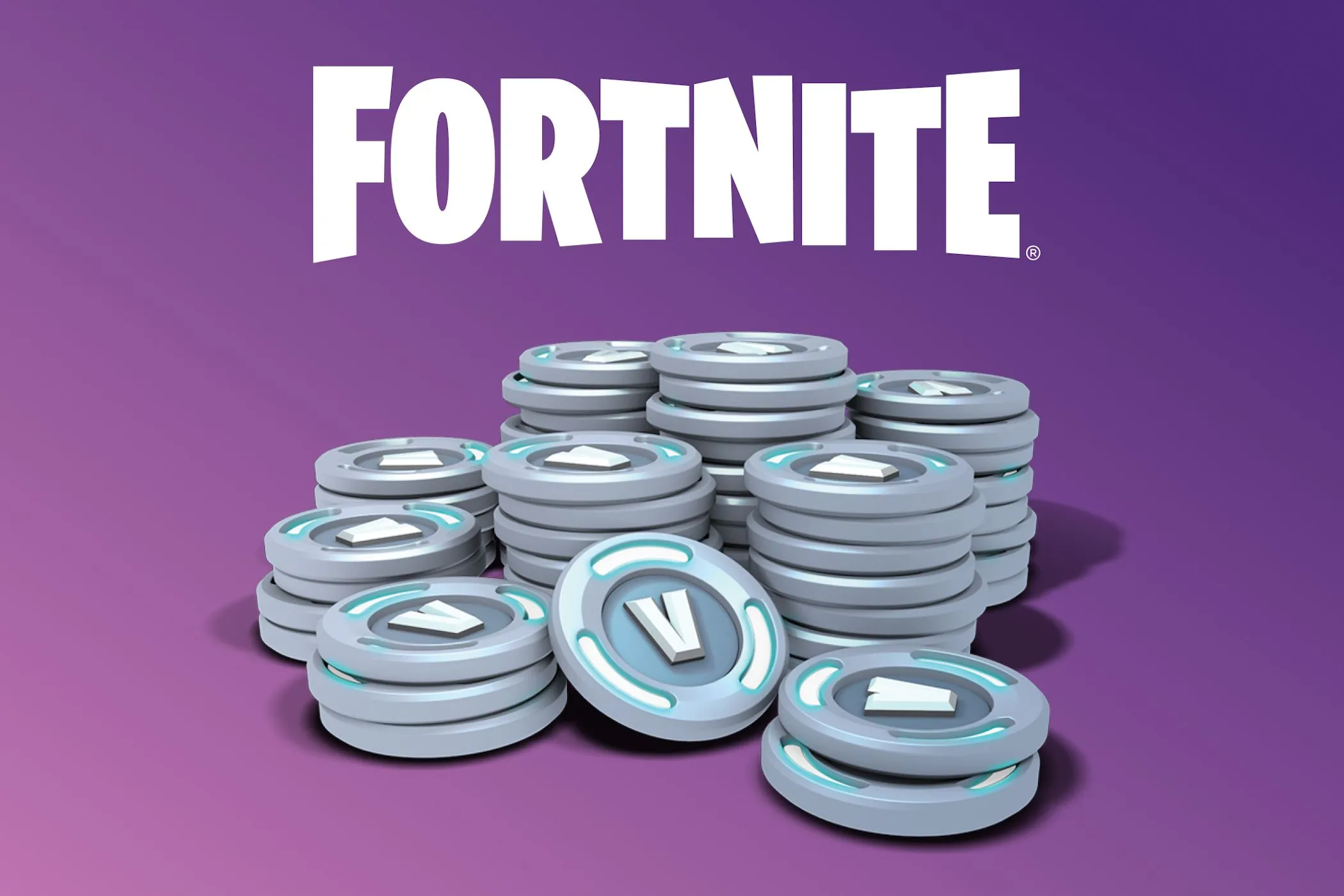 Biểu tượng V-Bucks và logo game Fortnite, tượng trưng cho mô hình kiếm tiền từ vật phẩm trong game di động