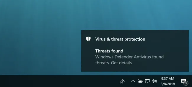 Biểu tượng virus máy tính trên màn hình