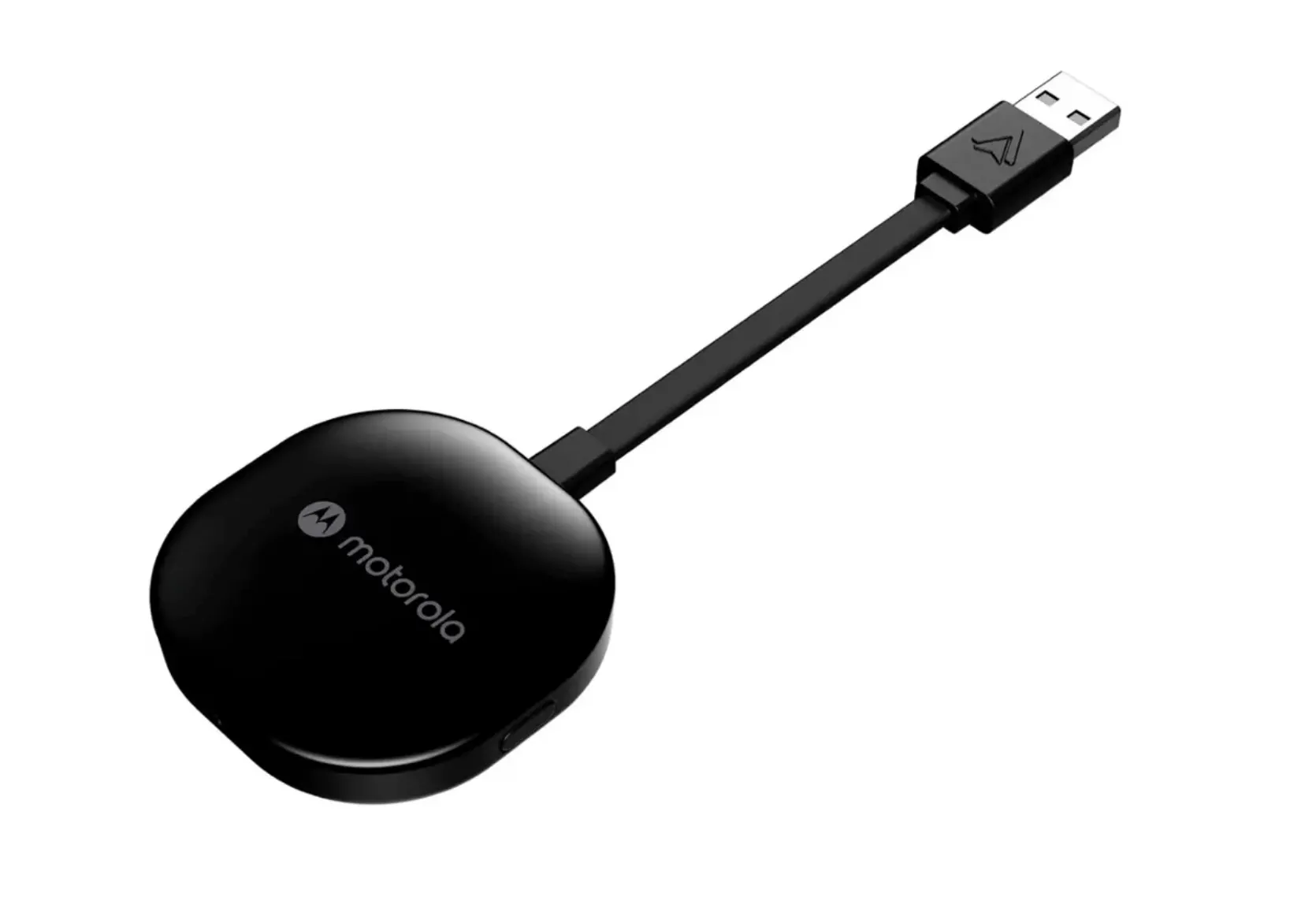 Bộ chuyển đổi Android Auto không dây Motorola MA1 kết nối với cổng USB trên ô tô