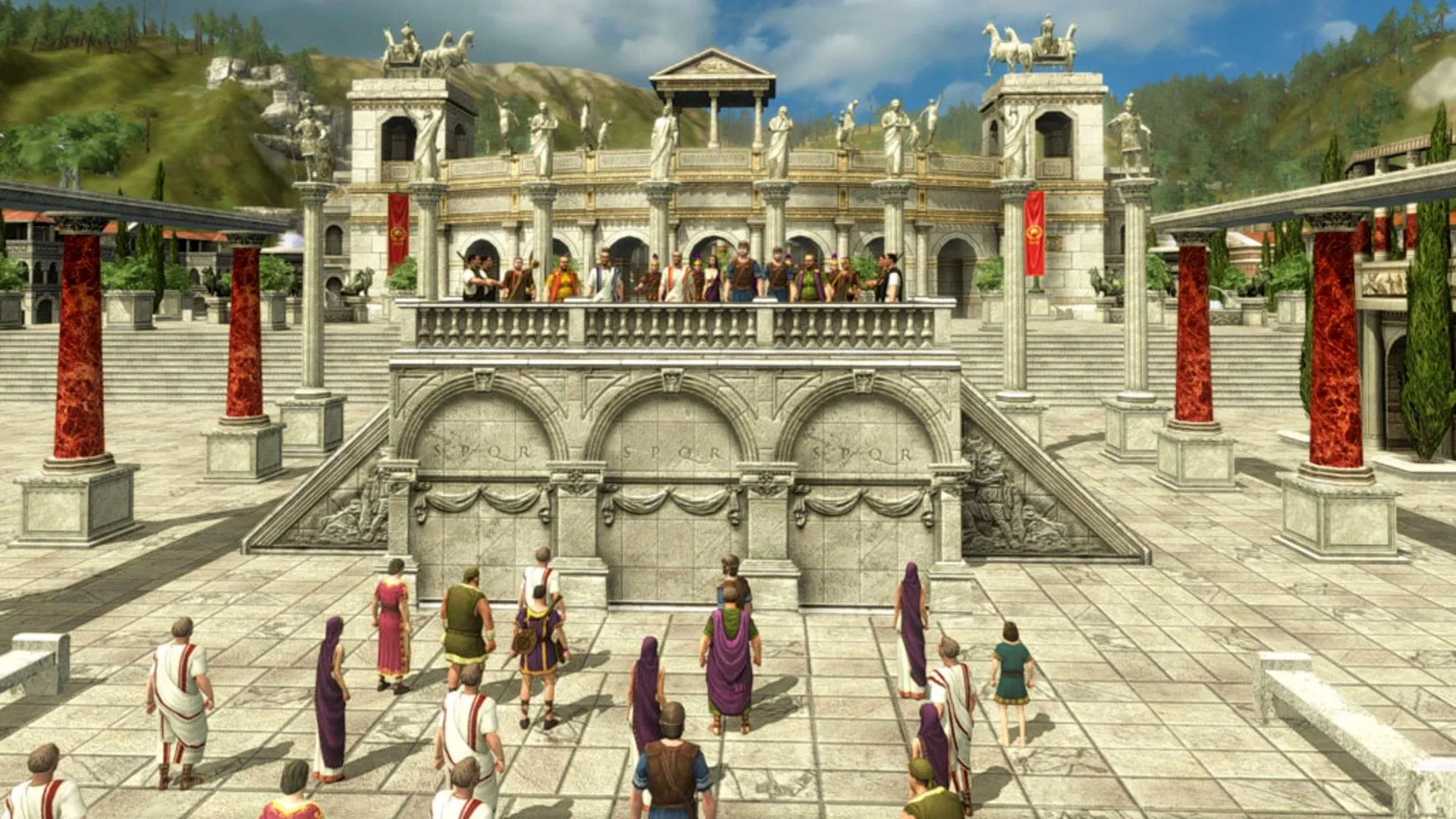 Các chính trị gia La Mã nói chuyện với người dân trong Grand Ages Rome.