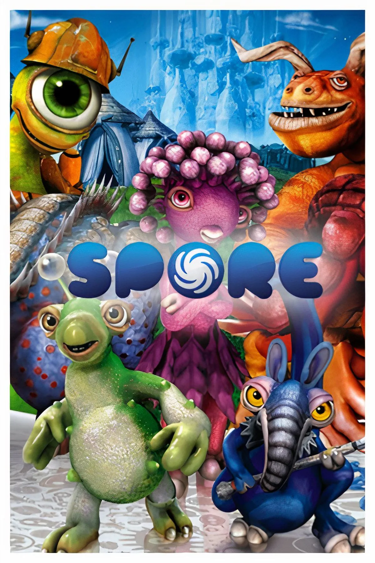 Các giai đoạn phát triển từ tế bào đến văn minh trong game Spore, cho thấy hành trình tiến hóa qua game.
