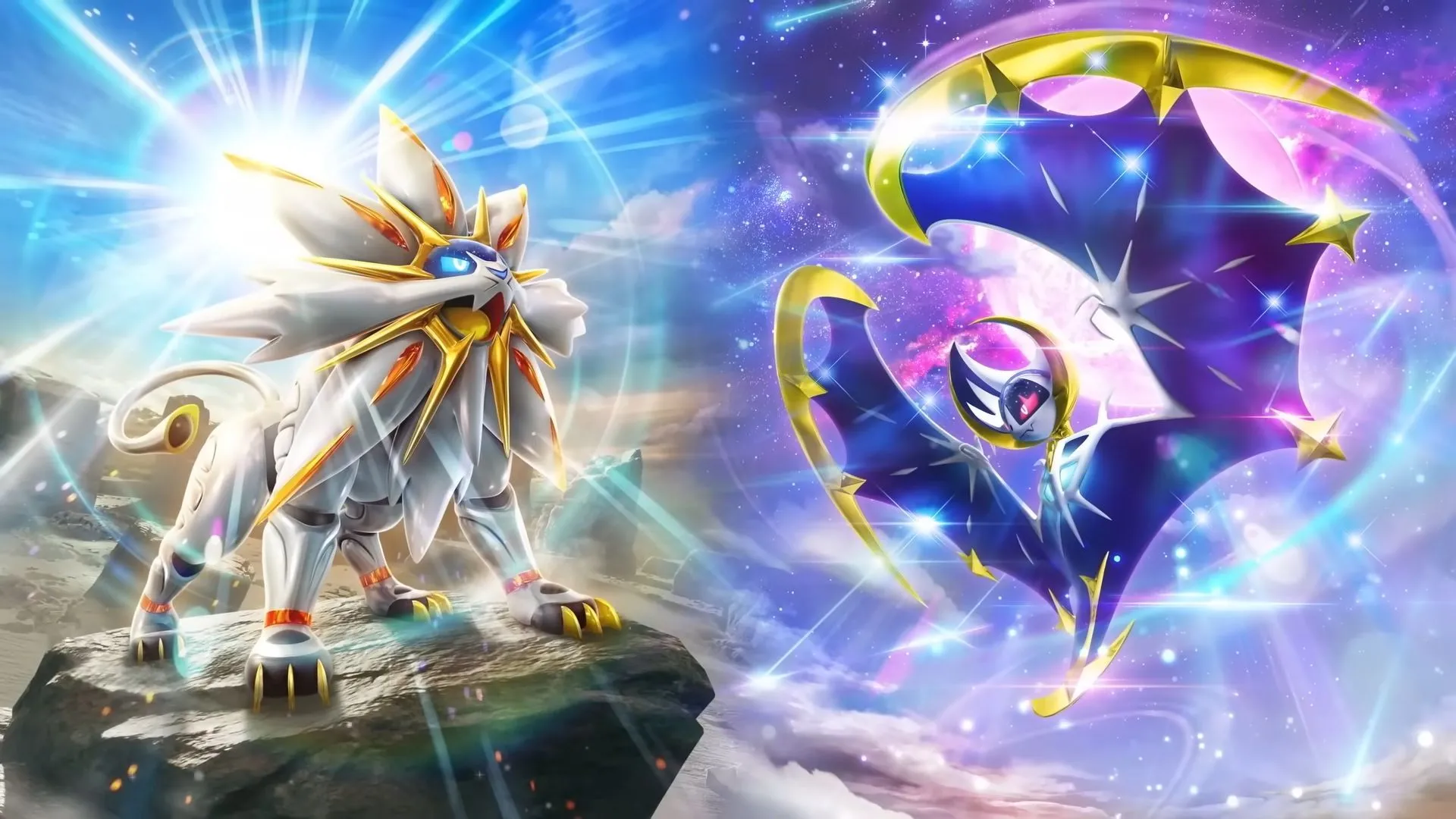 Các Pokémon huyền thoại Lunala và Solgaleo xuất hiện trên gói thẻ bài Pokémon TCG Pocket của bản mở rộng Sun and Moon