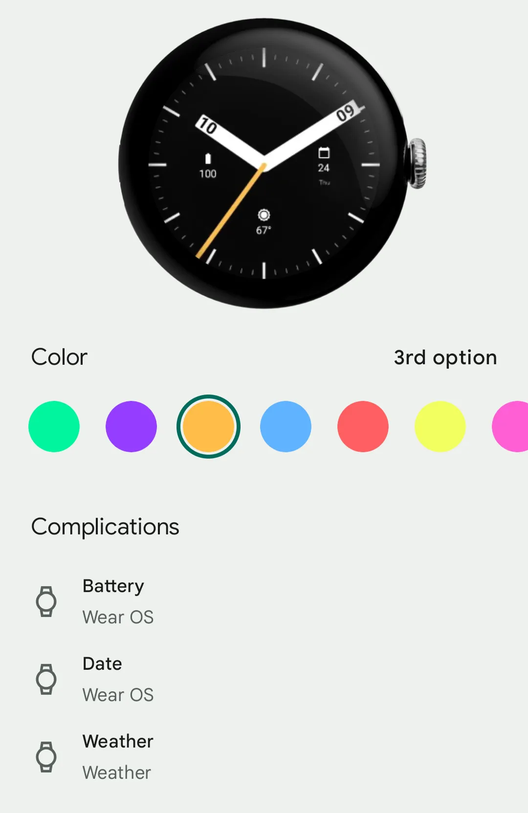 Các tùy chọn tùy chỉnh và cá nhân hóa của mặt đồng hồ Digalog trên ứng dụng Pixel Watch