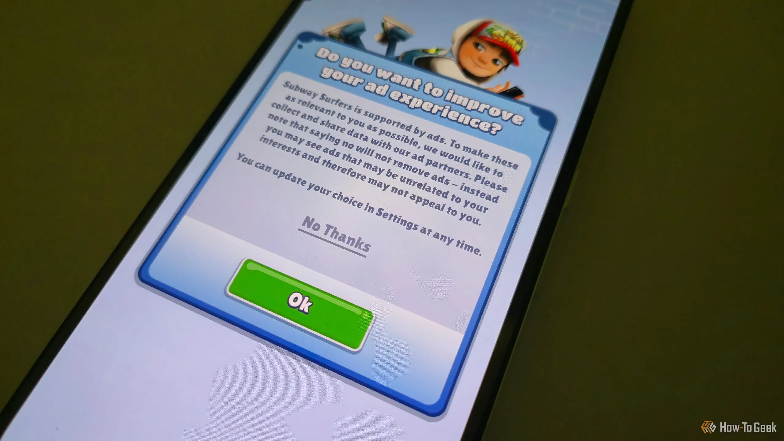 Cảnh báo về việc thu thập dữ liệu người dùng trong game Sunday Surfers trên điện thoại CMF Phone 2 Pro