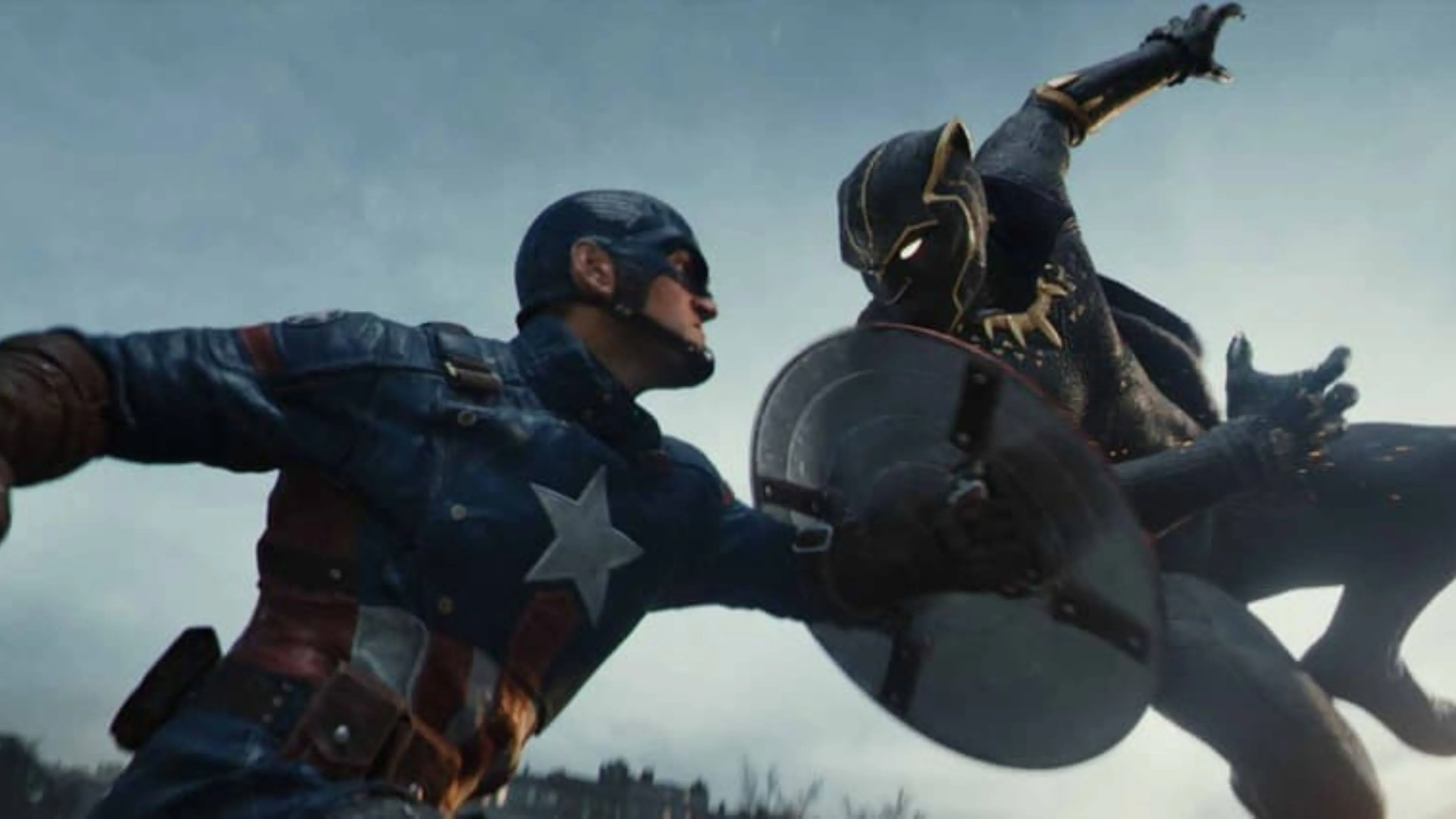 Cảnh phim điện ảnh từ game Marvel 1943: Rise of Hydra, thể hiện Captain America đang di chuyển trong bối cảnh đổ nát, minh họa chất lượng đồ họa ấn tượng.