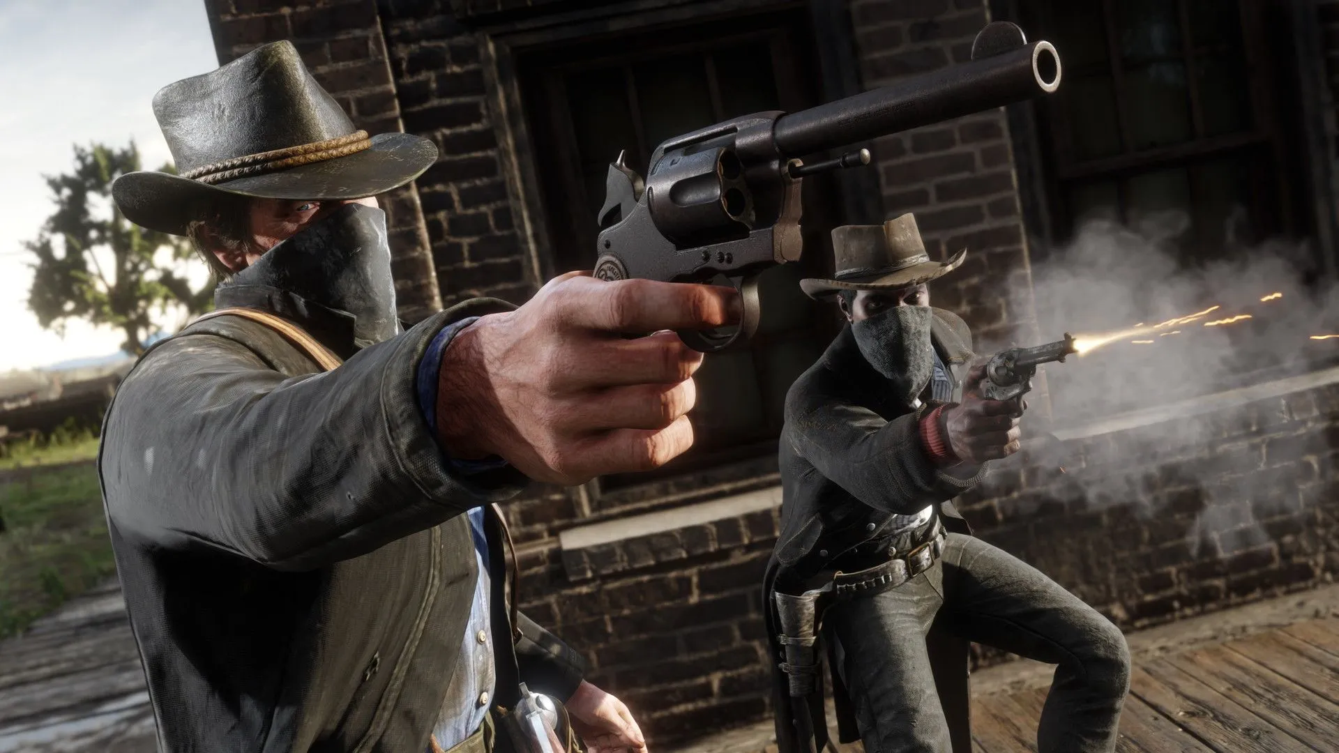 Cảnh trong game Red Dead Redemption II mô tả các hoạt động phụ