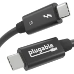 Cáp Thunderbolt 5 Plugable chính hãng trên nền trắng