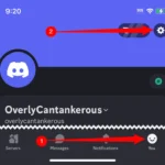 Chọn biểu tượng 'Bạn' và Cài đặt trong ứng dụng Discord trên điện thoại