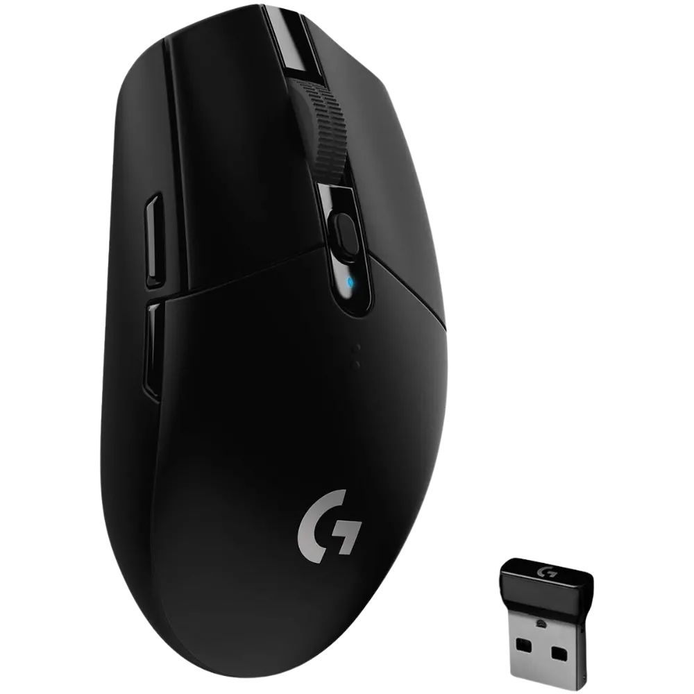 Chuột gaming không dây Logitech G305 Lightspeed màu đen nổi bật trên nền trắng