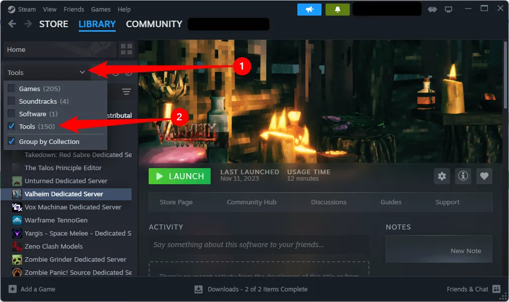 Danh sách phần mềm máy chủ game trên Steam Tools
