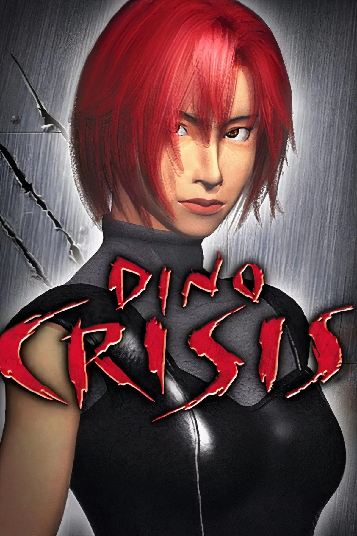 Dino Crisis - Hình ảnh kết hợp khủng long T-Rex và nhân vật chính Regina, biểu tượng cho series game kinh dị sinh tồn độc đáo.