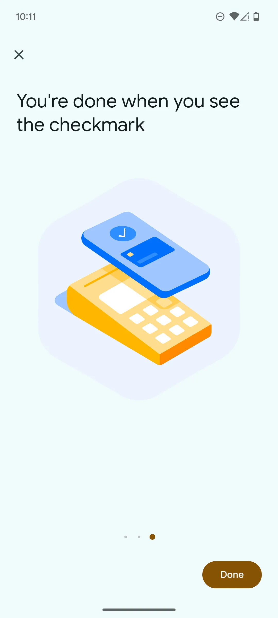 Giao diện chính của Google Wallet cho phép người dùng lựa chọn các thẻ khác nhau trước khi thanh toán.