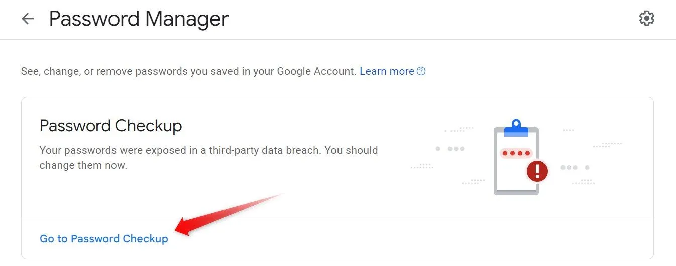 Giao diện kiểm tra mật khẩu trong Google Password Manager
