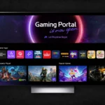 Giao diện LG Gaming Portal trên Smart TV webOS với các tựa game đám mây và game tích hợp