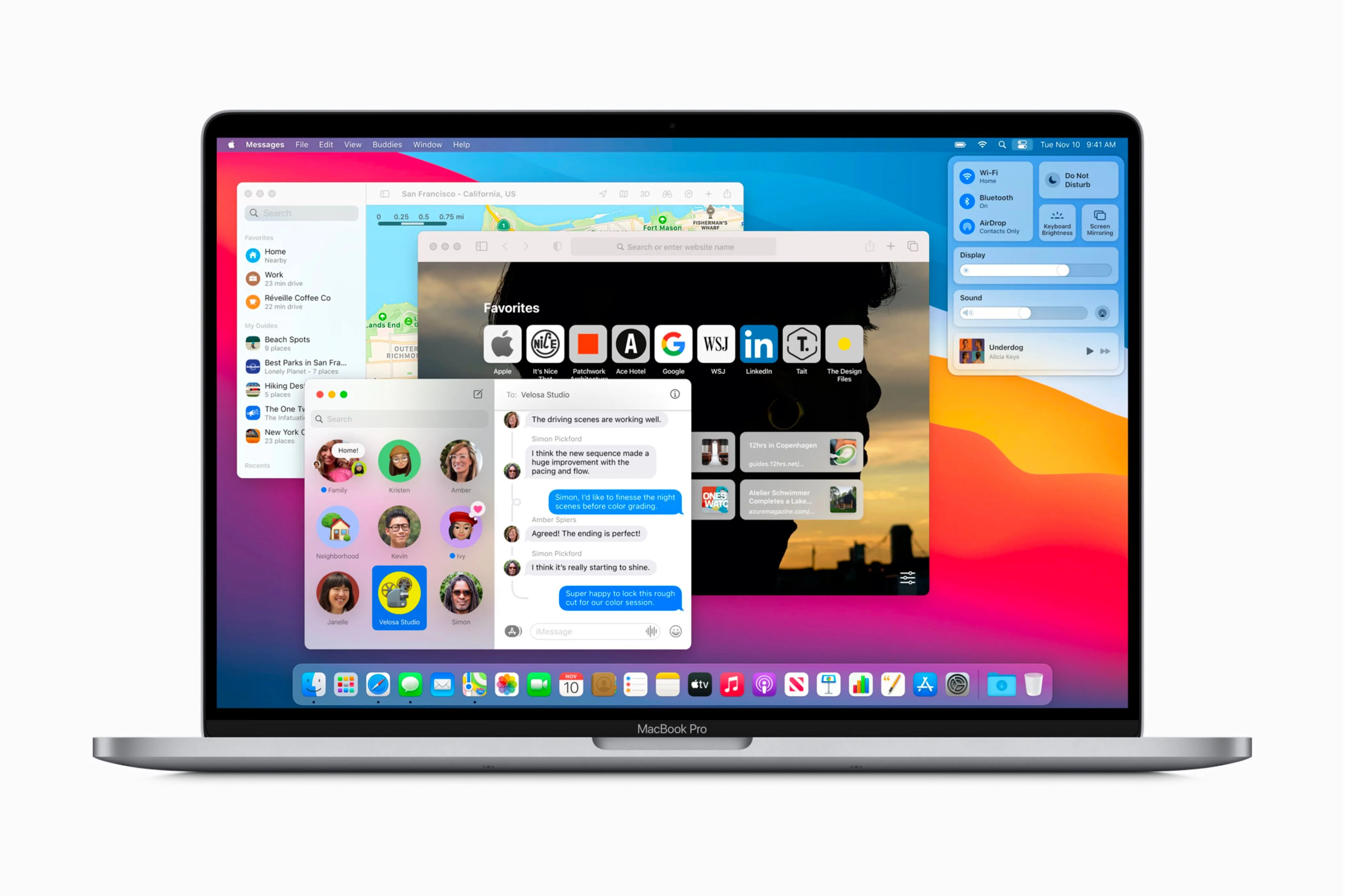 Giao diện macOS Big Sur trên máy Mac, mang lại sự đồng bộ thiết kế