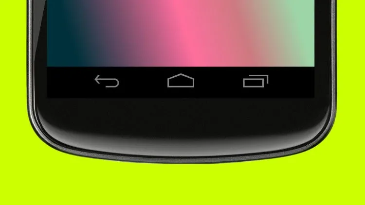 Giao diện người dùng Android với ba nút điều hướng ảo Back, Home và Recents trên dòng điện thoại Google Nexus