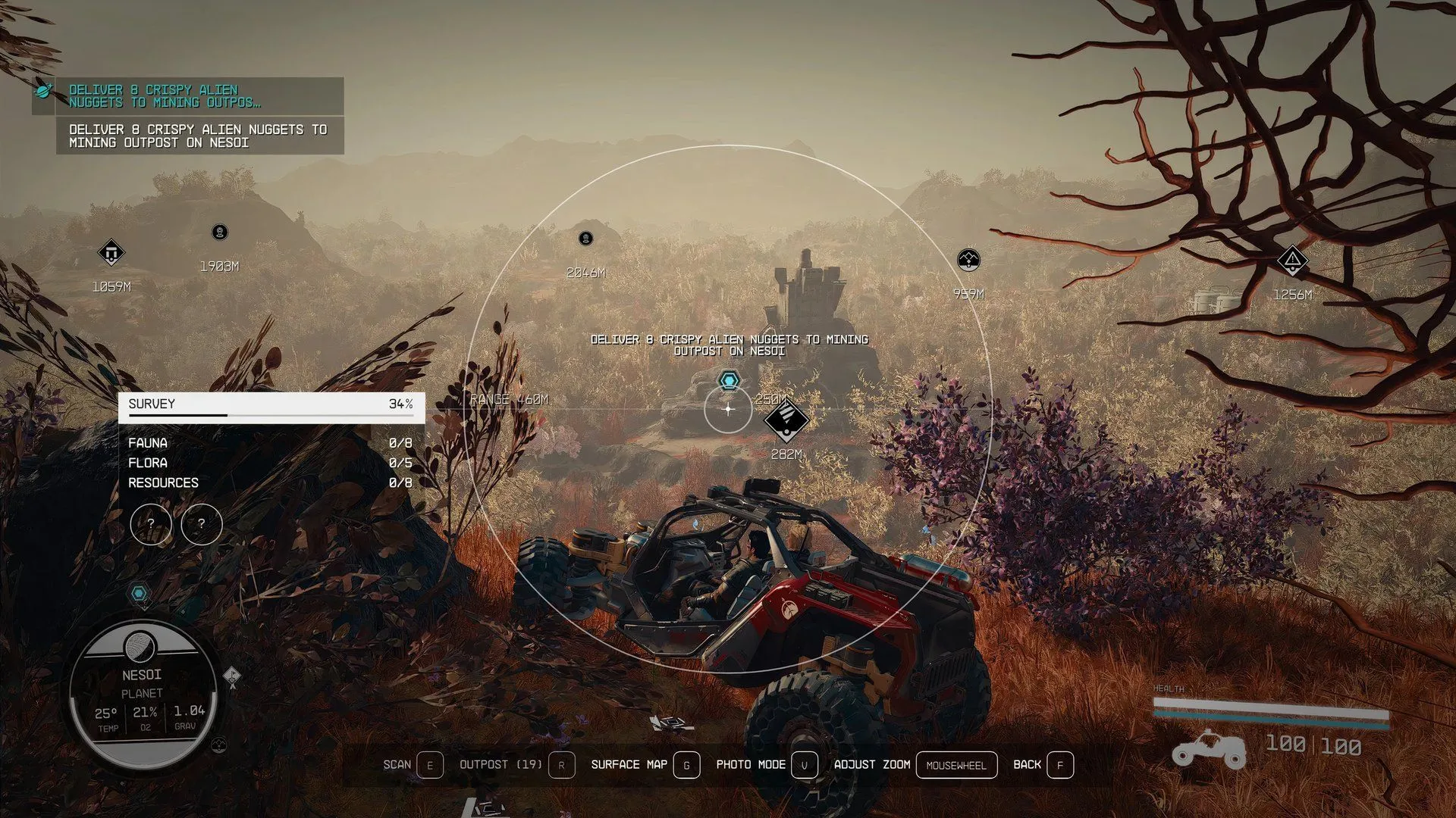 Giao diện người dùng trong game Starfield với màn hình hiển thị nội dung mod Dark Universe Overtime.