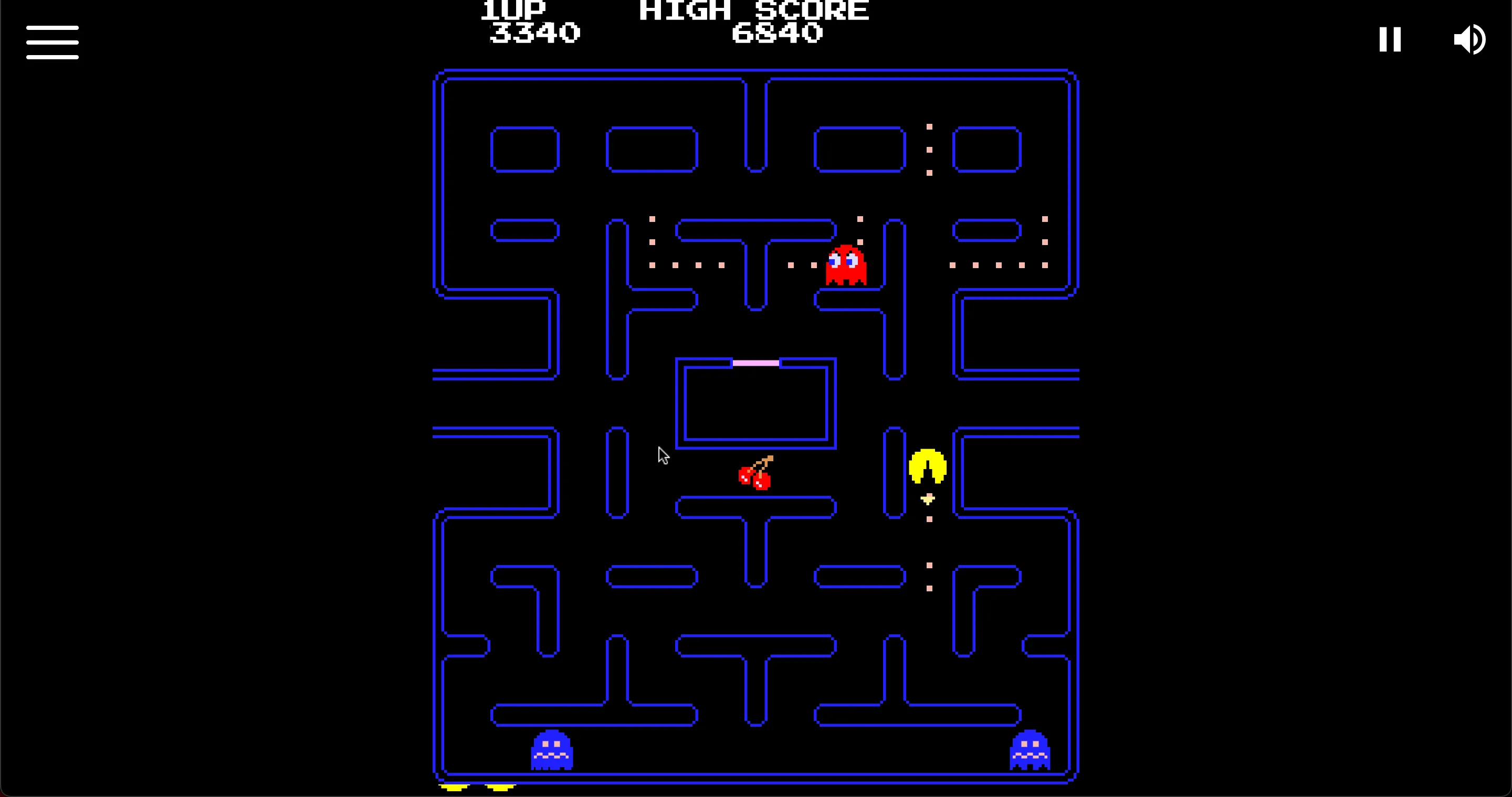 Giao diện Pac-Man tại Free Video Game Project