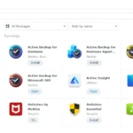 Giao diện quản lý ứng dụng Synology Package Center, minh họa sự khác biệt khi sử dụng Docker cho NAS