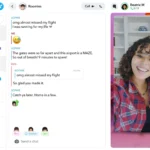 Giao diện Snapchat Web trên máy tính, hiển thị danh sách chat và khu vực xem nội dung lớn.