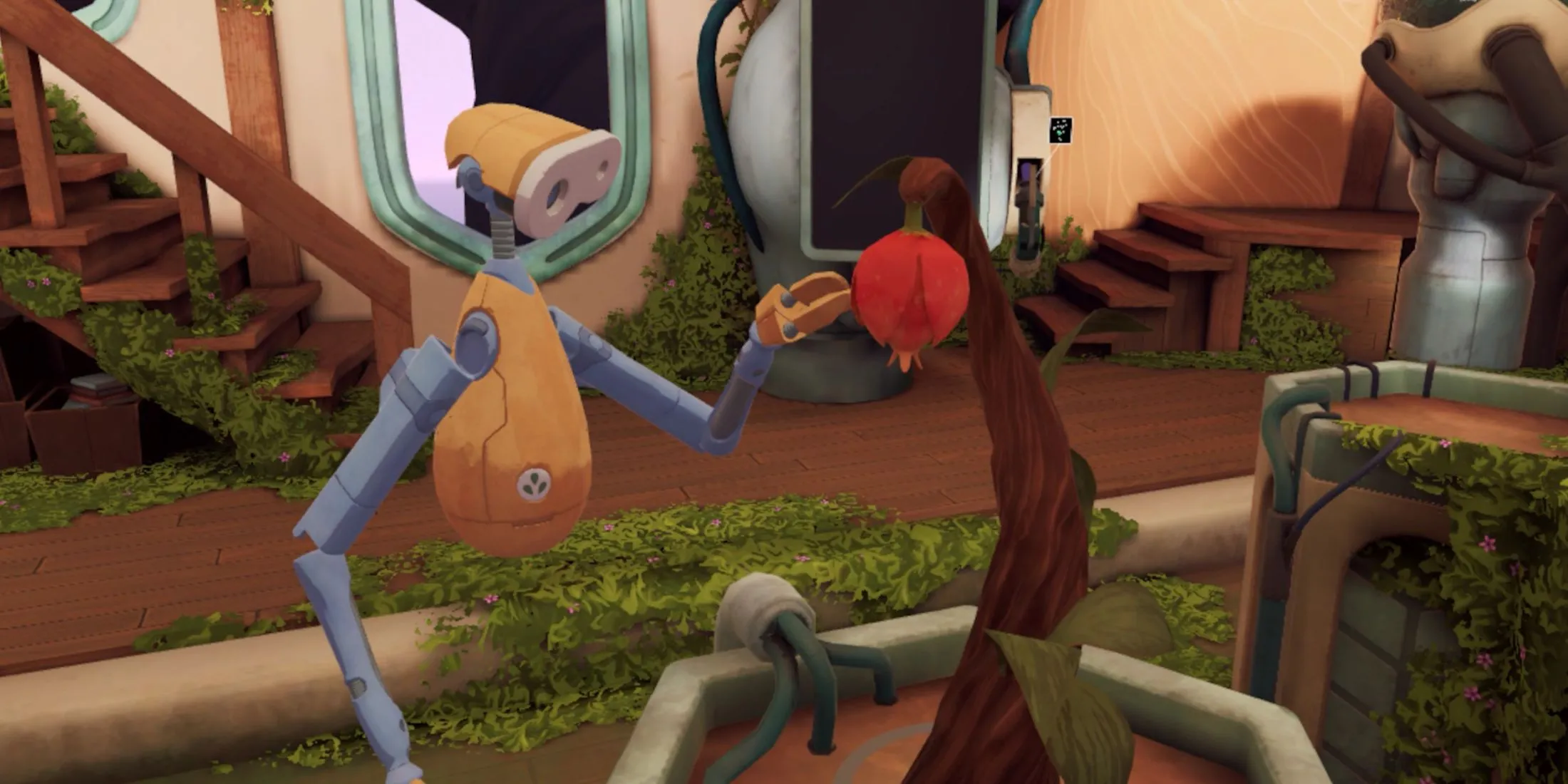 Giao diện trò chơi The Last Clockwinder VR cho thấy hạn chế đồ họa của game VR góc nhìn thứ nhất