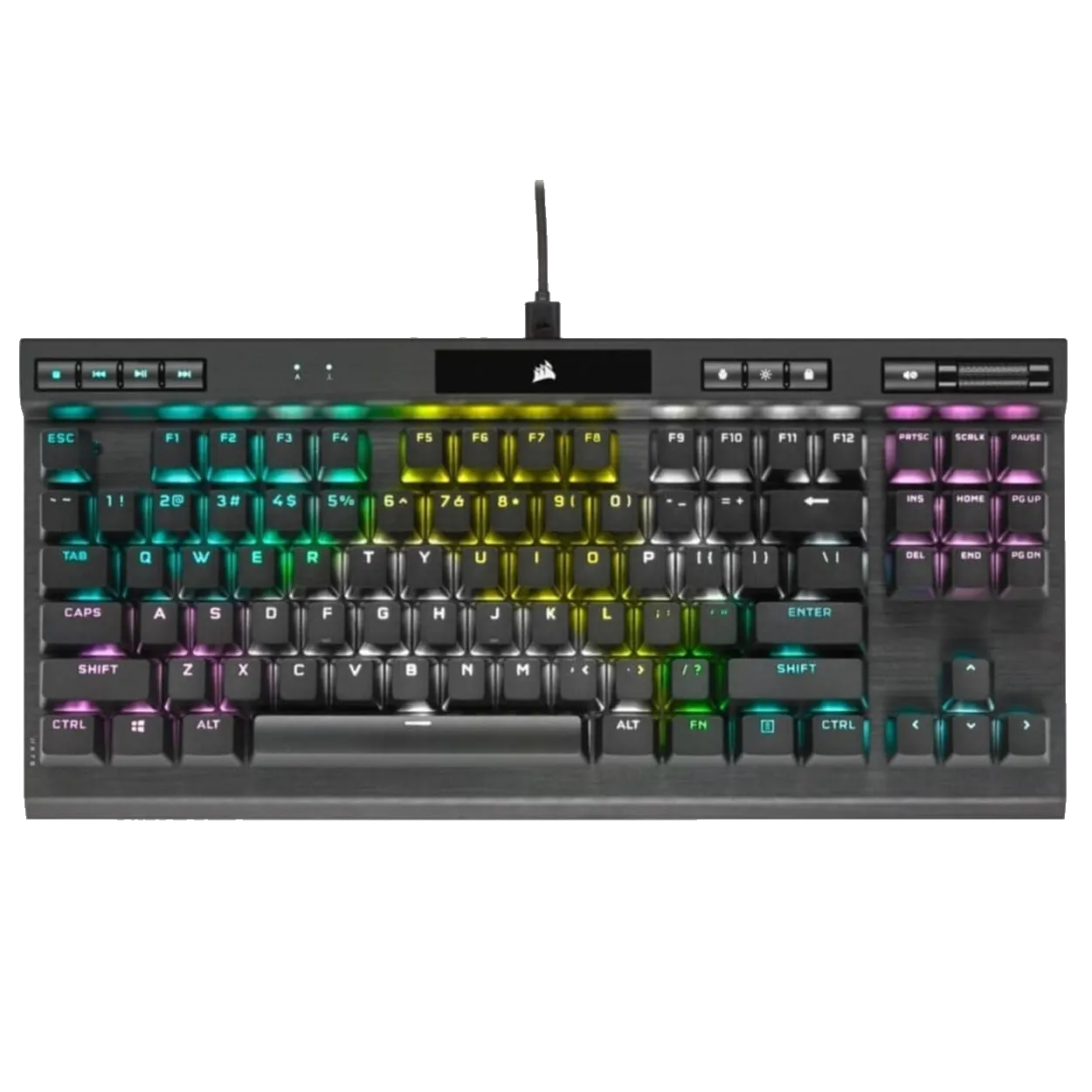 Góc nhìn cạnh bên bàn phím cơ Corsair K70 RGB TKL