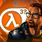 Gordon Freeman, nhân vật chính Half-Life, bên cạnh logo Half-Life 3 giả định, minh họa cho sự chờ đợi mòn mỏi của cộng đồng game thủ