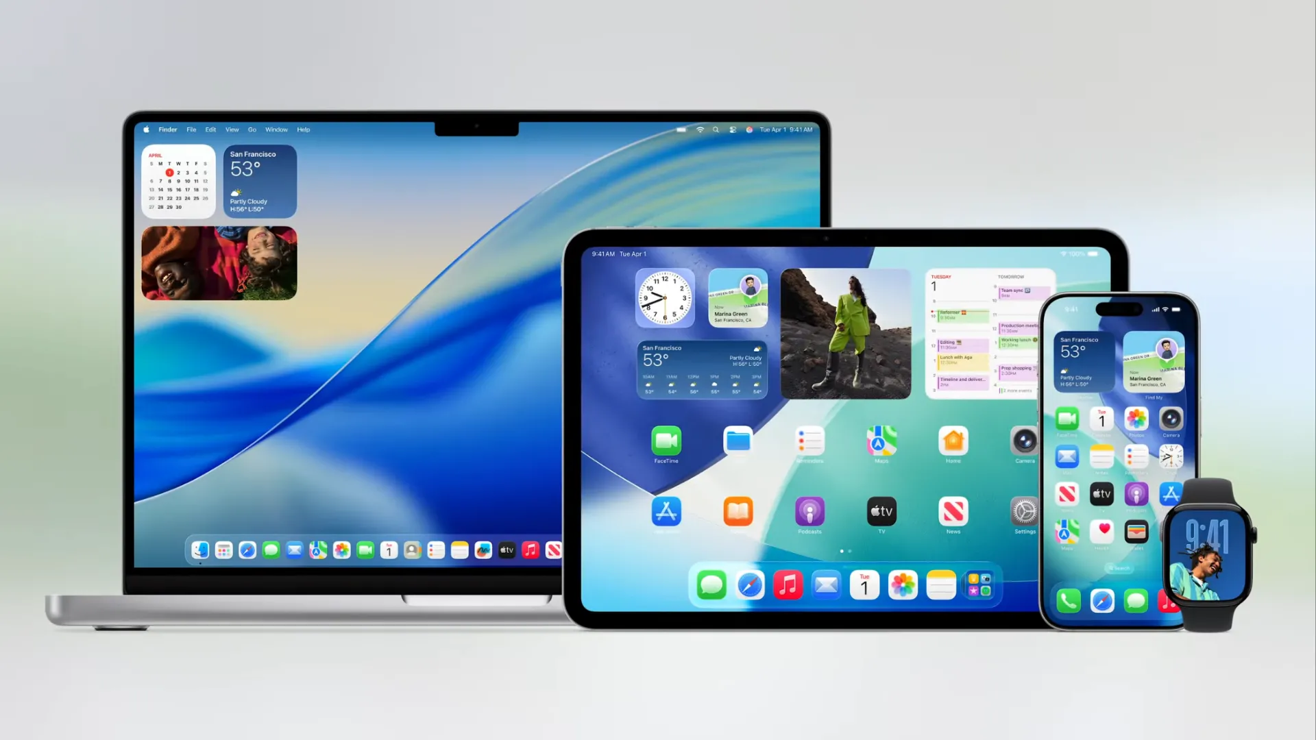 Hệ điều hành Apple hiện đại trên các thiết bị MacBook, iPad, iPhone và Apple Watch