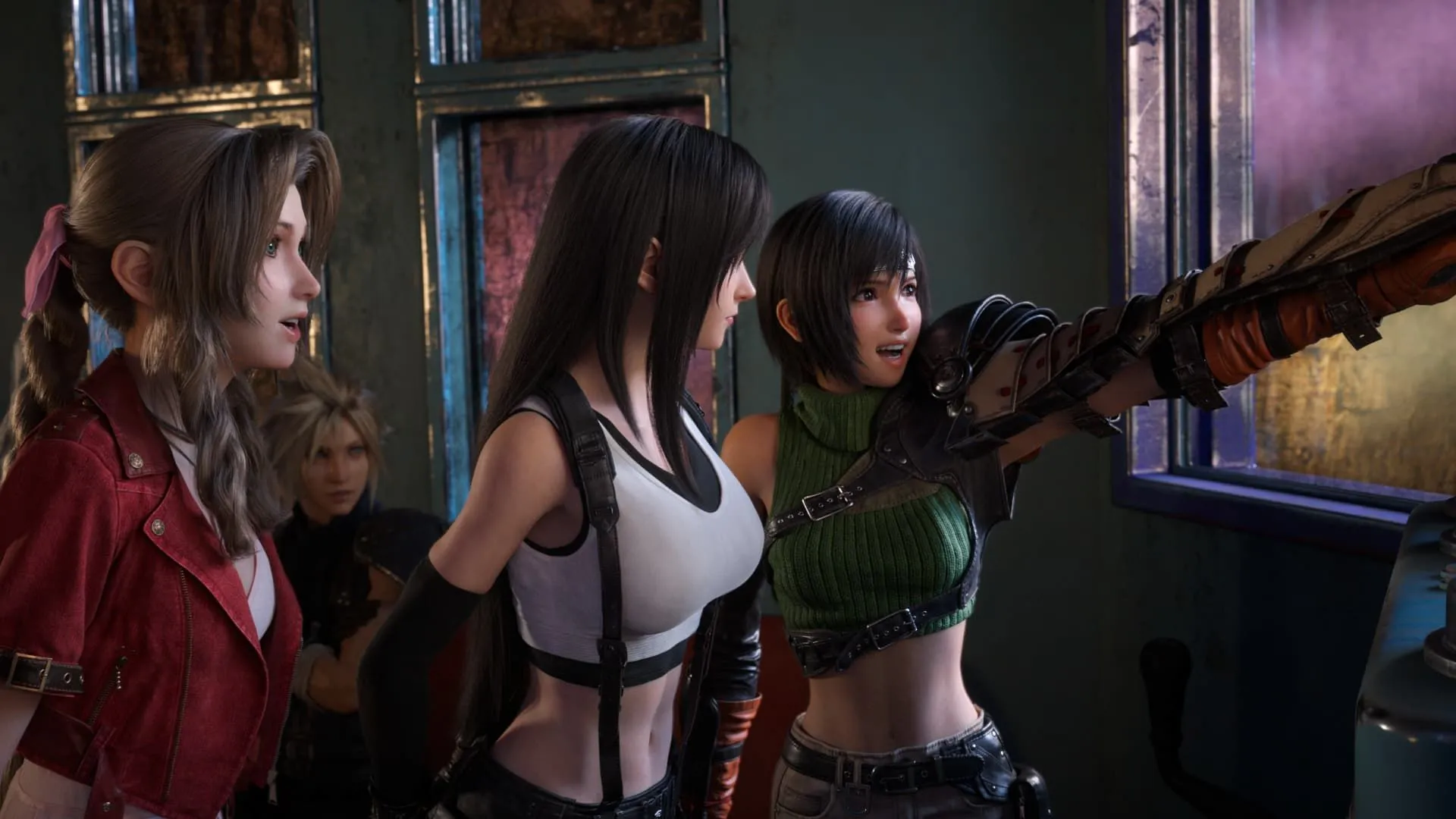 Hình ảnh các nhân vật Aerith, Tifa, Yuffie và Cloud trong Final Fantasy VII Rebirth trên PC, minh họa cho một tựa game remake được xây dựng lại hoàn toàn