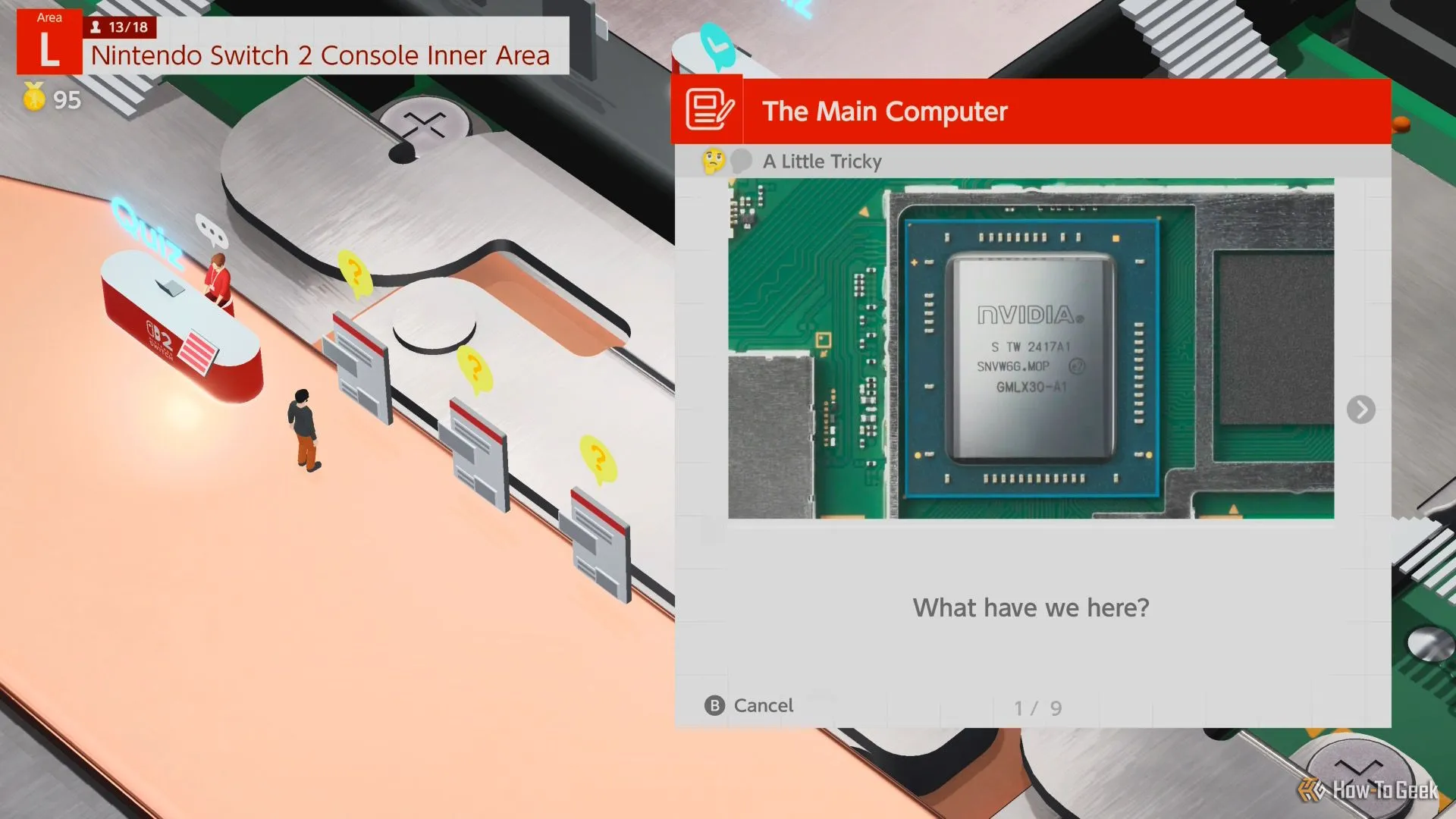 Hình ảnh chip SoC NVIDIA Tegra của Nintendo Switch 2 hiển thị trong Welcome Tour, phần cốt lõi xử lý hiệu năng đồ họa và tính toán