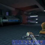 Hình ảnh chụp màn hình game Deus Ex cổ điển với giao diện người dùng đặc trưng