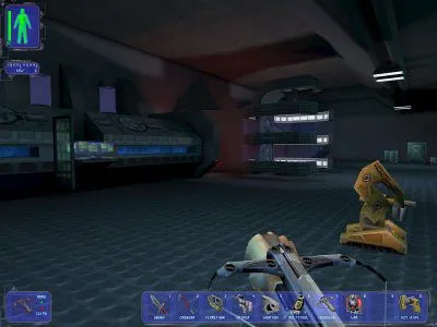 Hình ảnh chụp màn hình game Deus Ex cổ điển với giao diện người dùng đặc trưng