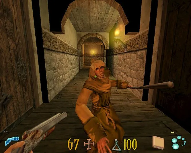 Hình ảnh chụp màn hình game kinh dị Clive Barker’s Undying với môi trường u ám và nhân vật