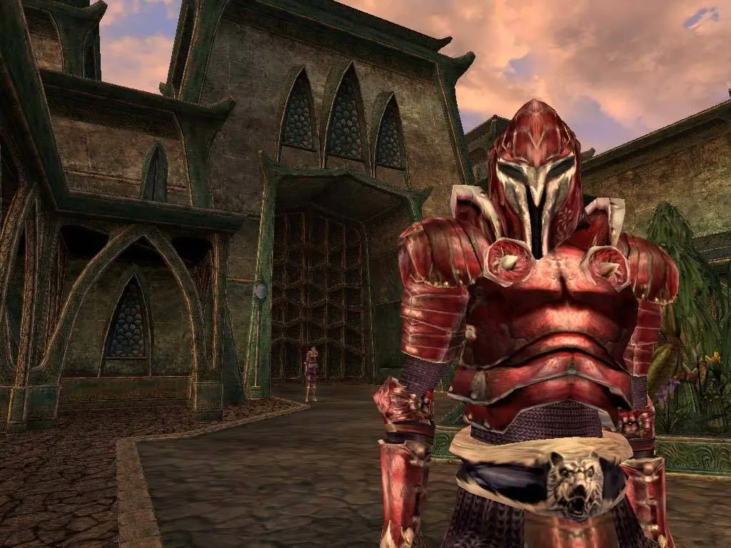 Hình ảnh chụp màn hình game The Elder Scrolls III: Morrowind với cảnh quan mở và giao diện game
