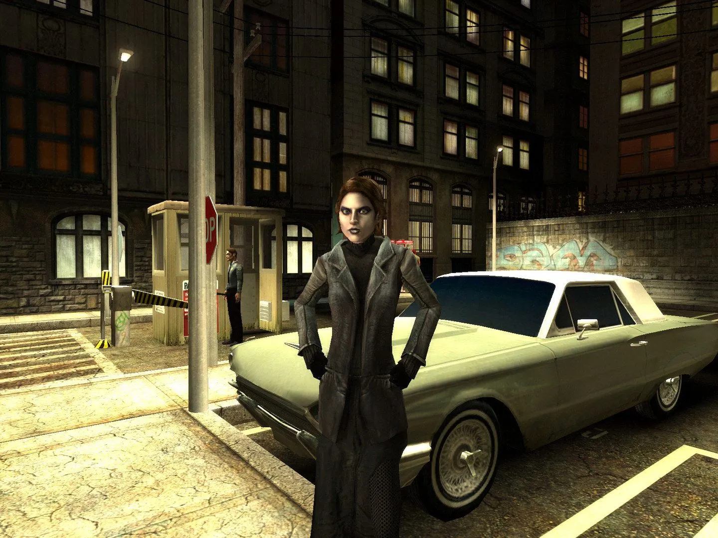 Hình ảnh chụp màn hình game Vampire: The Masquerade – Bloodlines với nhân vật ma cà rồng