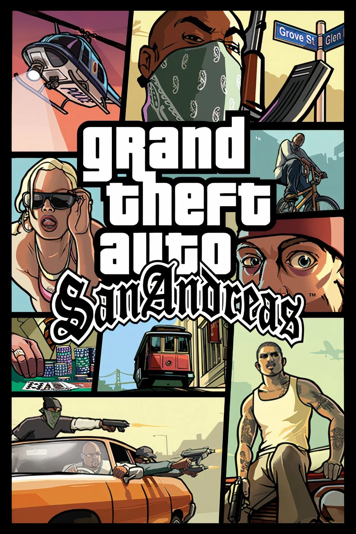 Hình ảnh đặc trưng của Grand Theft Auto: San Andreas với nhân vật chính CJ