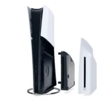 Hình ảnh PlayStation 5 Digital Edition với ổ đĩa gắn ngoài chưa lắp, hiển thị bên trong máy