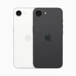 Hình ảnh tổng quan các phiên bản màu sắc của iPhone 16e từ cả mặt trước và sau.